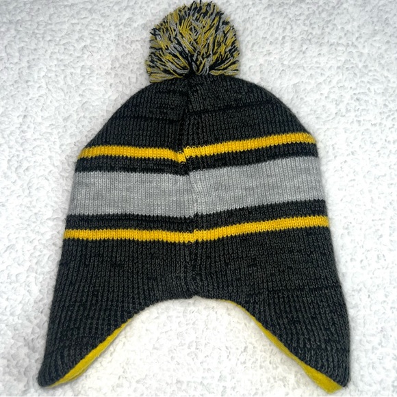 Batman Beanie Hat Ear Flaps Yellow/Grey Unisex Toddler 2T - Picture 2 of 2